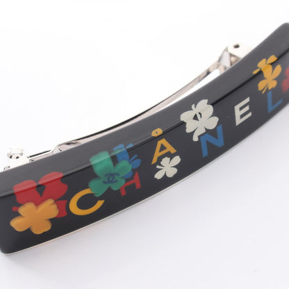 CHANEL Coco Mark Clover Barrette Black