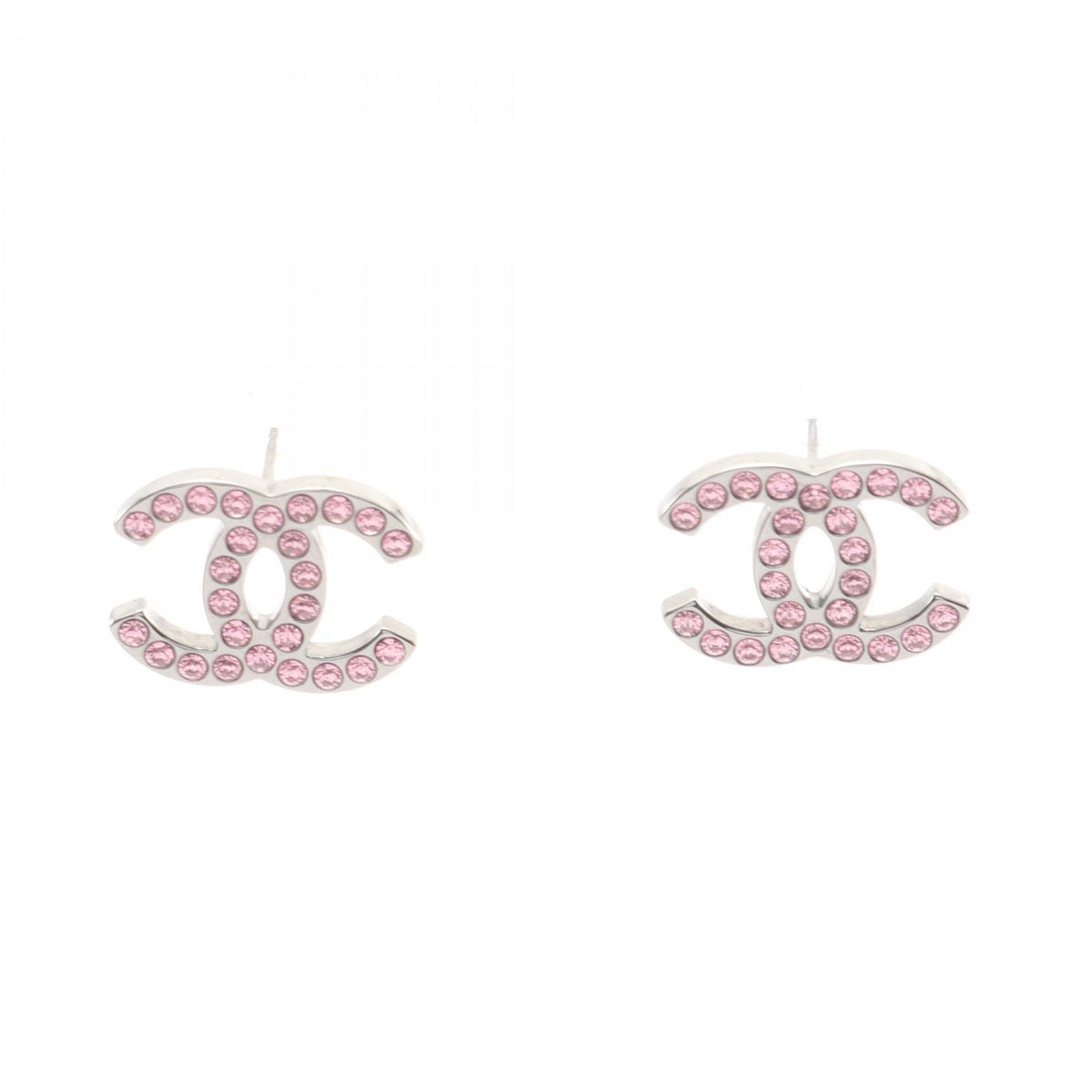 CHANEL Coco Mark B17K Earrings Silver