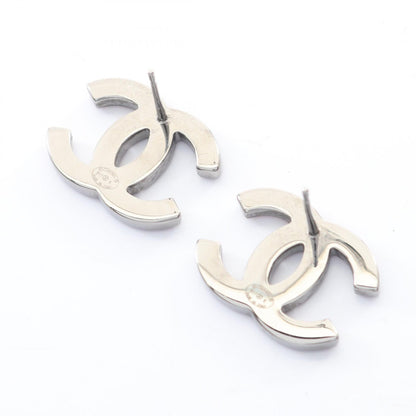 CHANEL Coco Mark B17K Earrings Silver