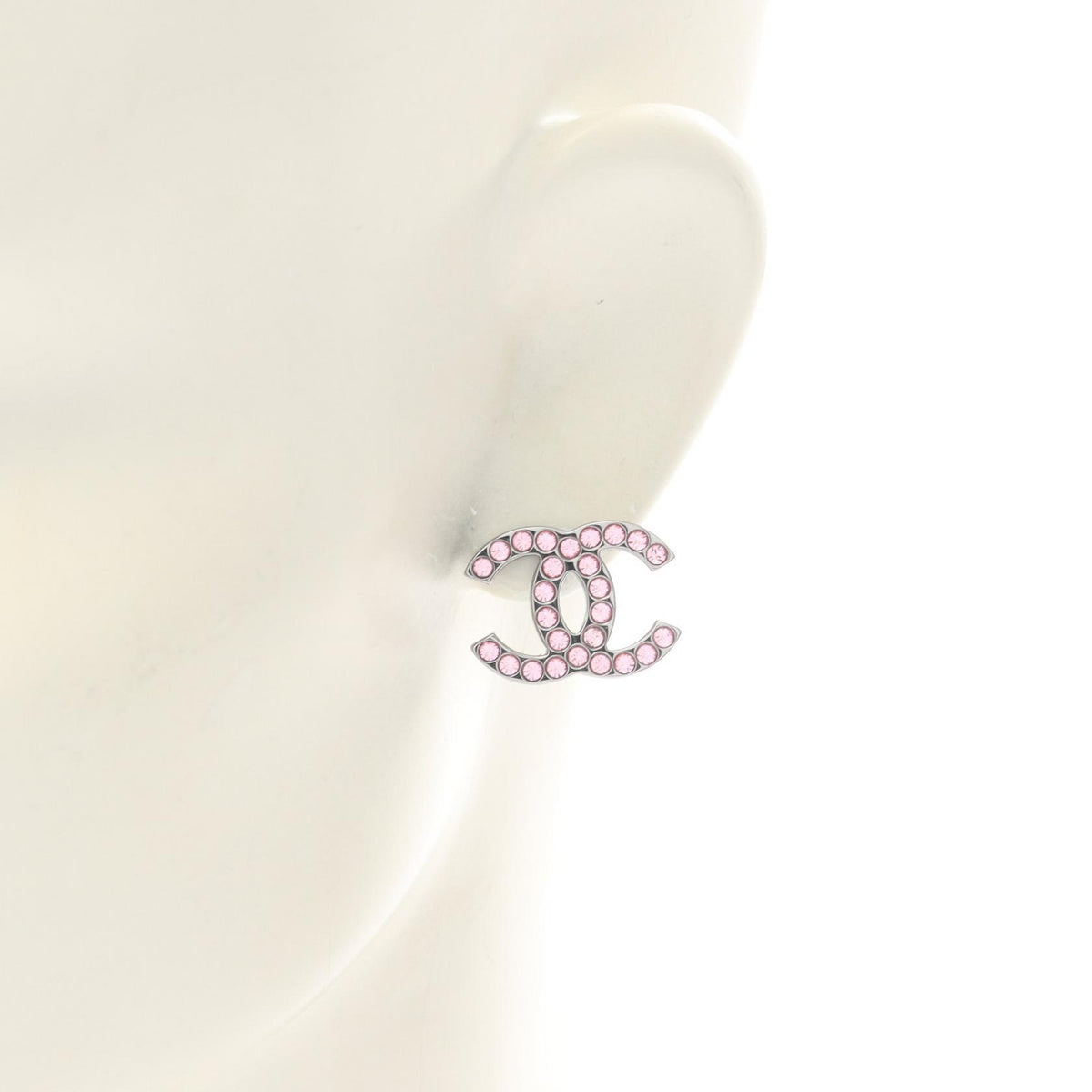 CHANEL Coco Mark B17K Earrings Silver
