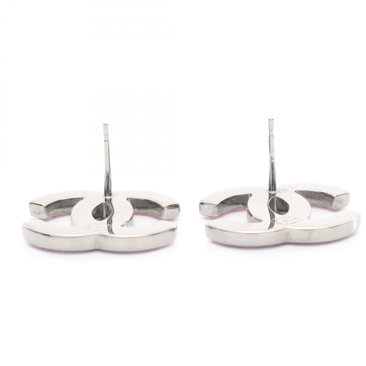 CHANEL Coco Mark B17K Earrings Silver