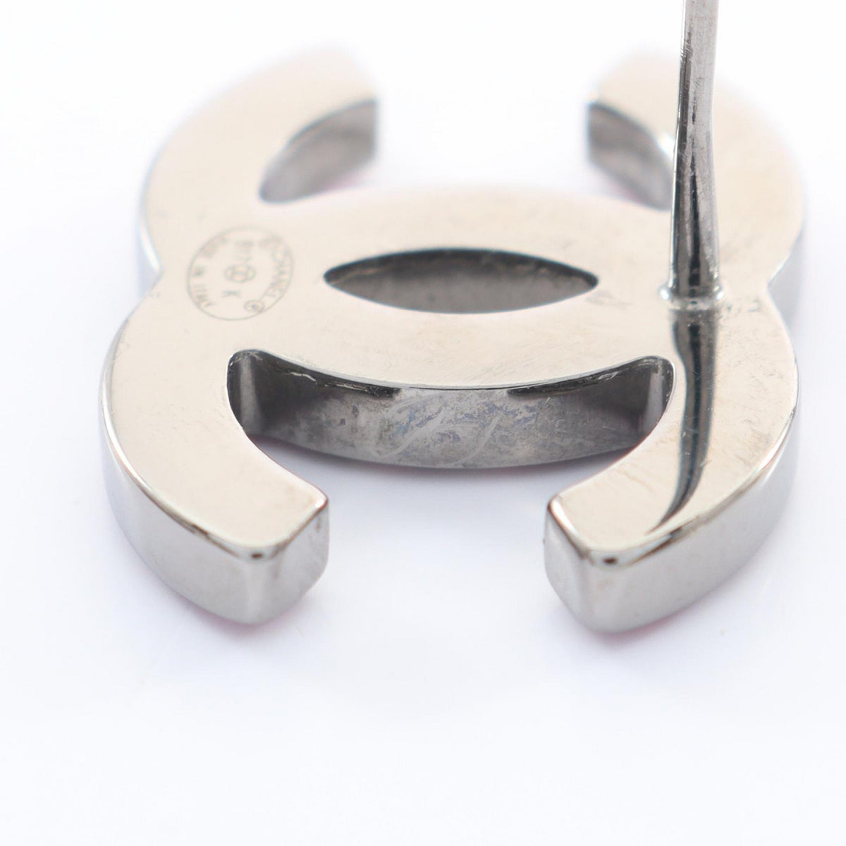 CHANEL Coco Mark B17K Earrings Silver