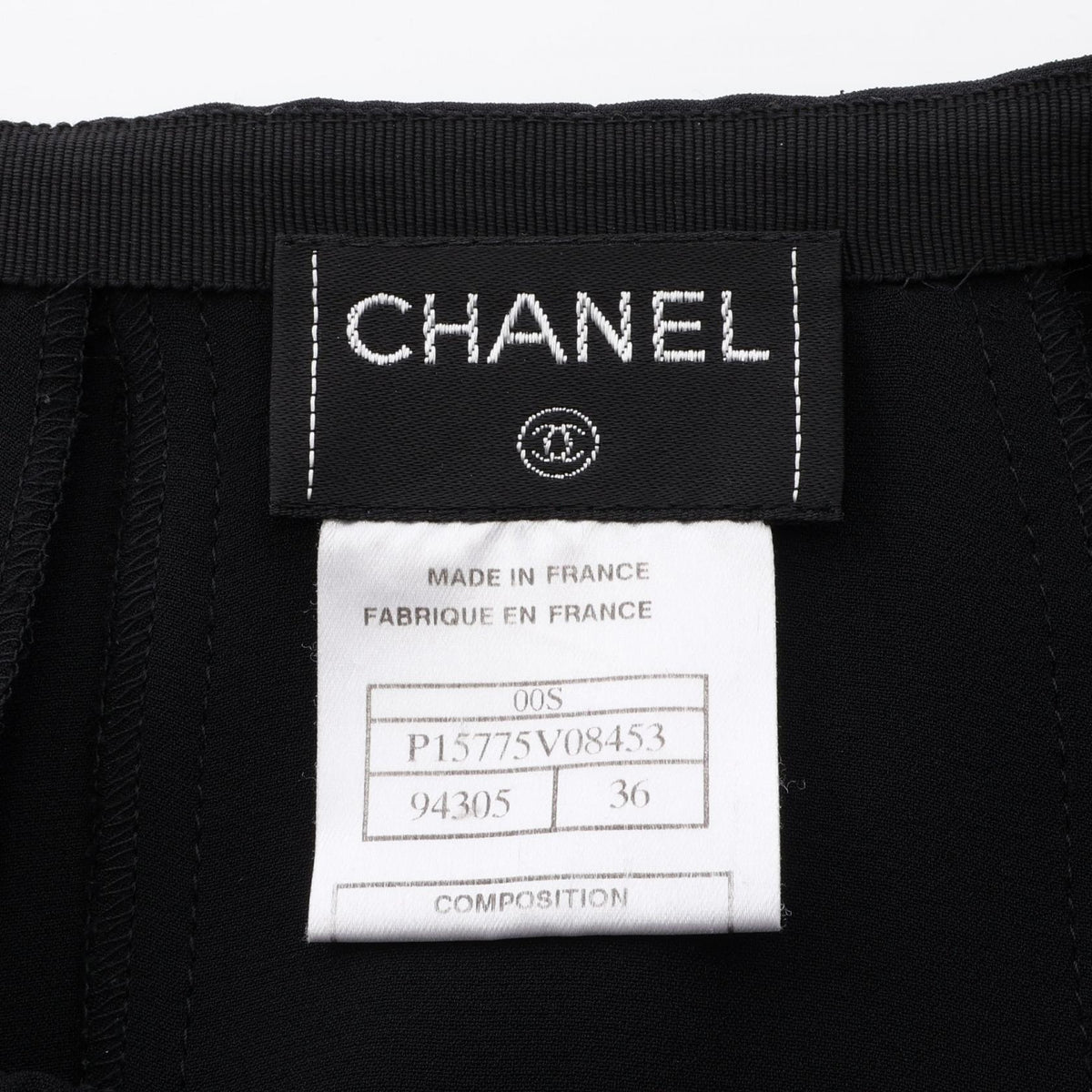CHANEL Logo Plate Box Pleat Silk Midi Skirt Size 36