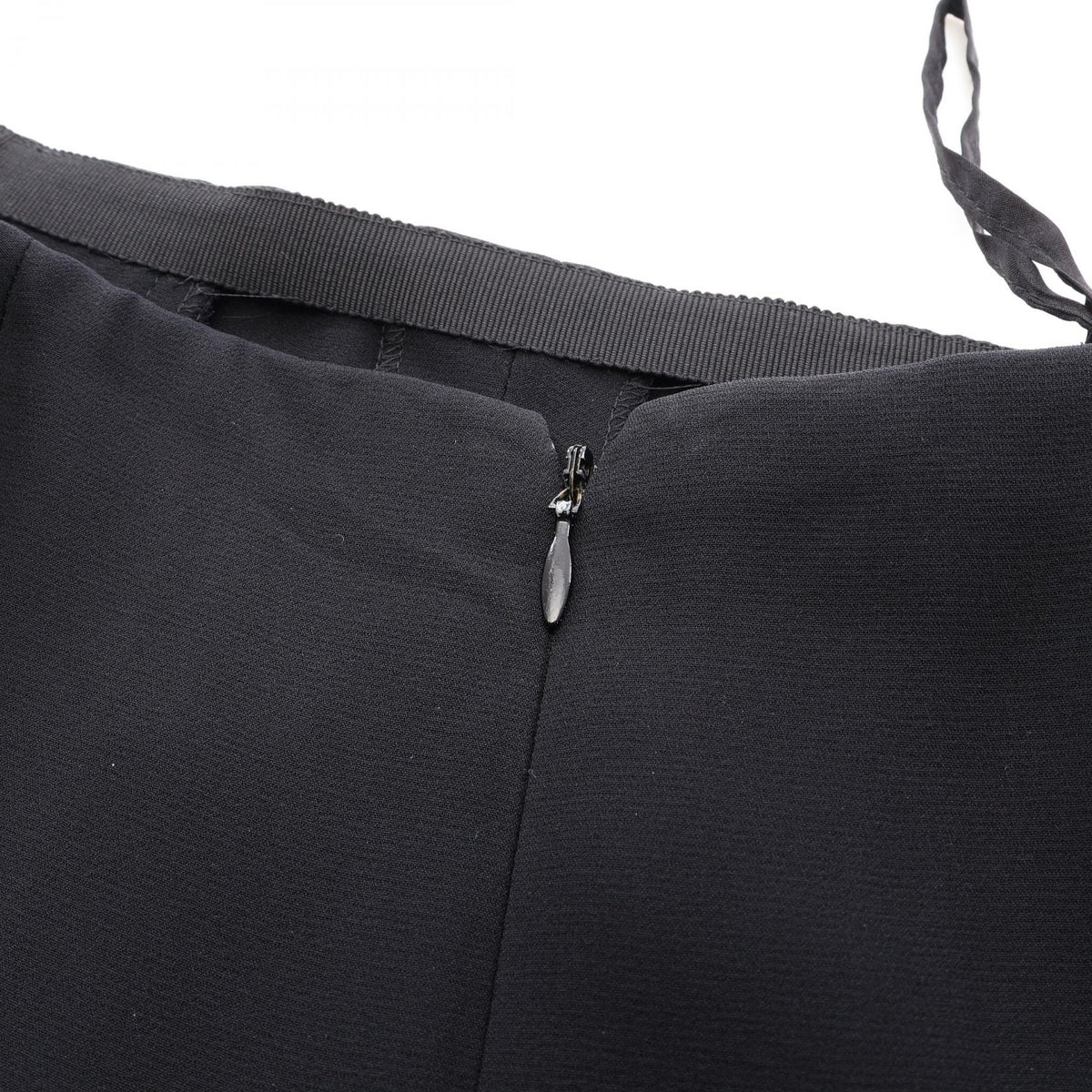 CHANEL Logo Plate Box Pleat Silk Midi Skirt Size 36