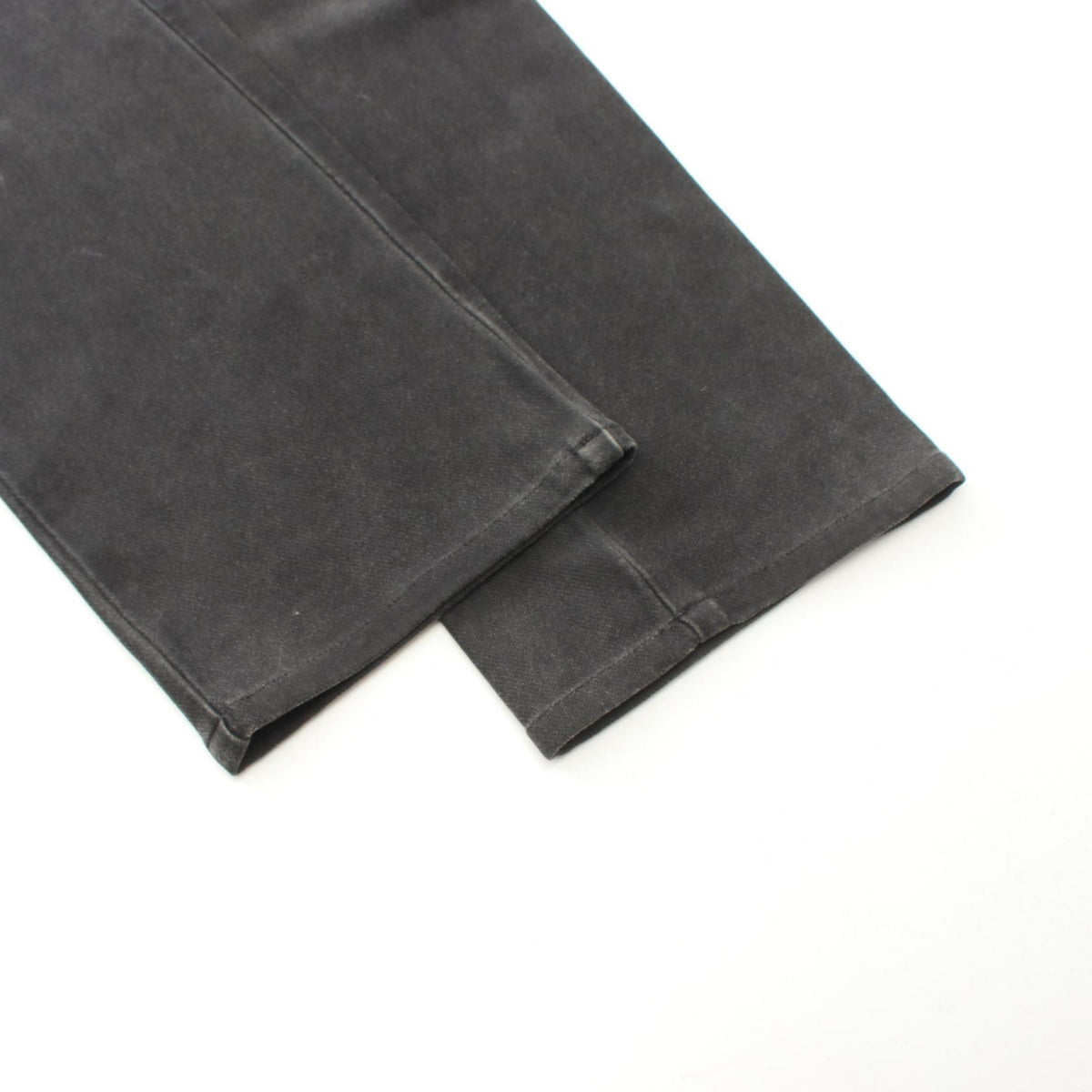 CHANEL Coco Mark Pearl Button Skinny Cotton Gray Pants Size 38