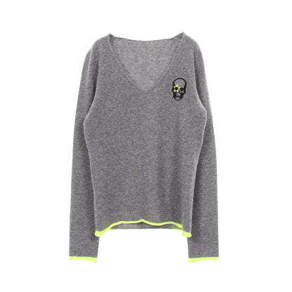 Lucien Pellat-Finet Skull Embroidered V-Neck Sweater Size XS