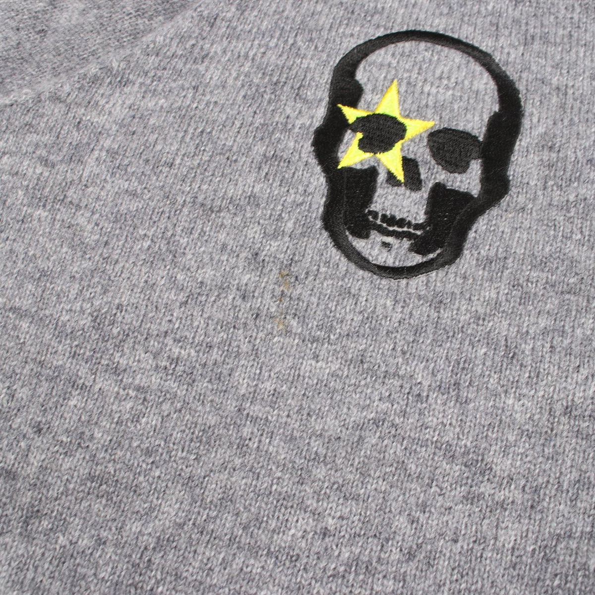 Lucien Pellat-Finet Skull Embroidered V-Neck Sweater Size XS
