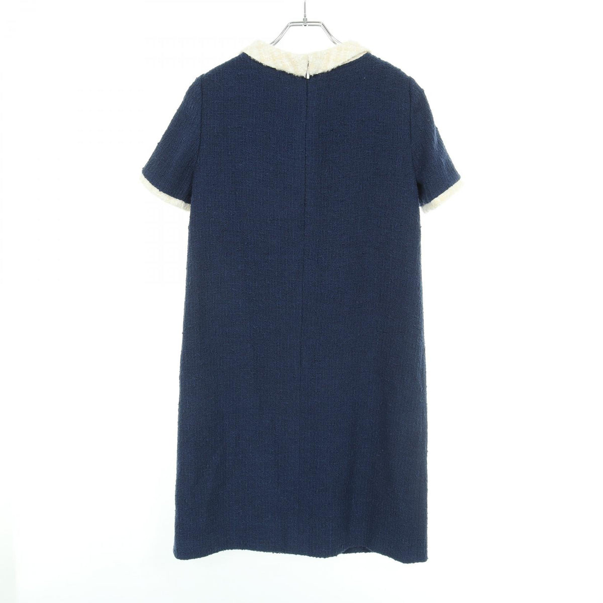 GUCCI Interlocking G Button Tweed Short Sleeve Dress Size 36