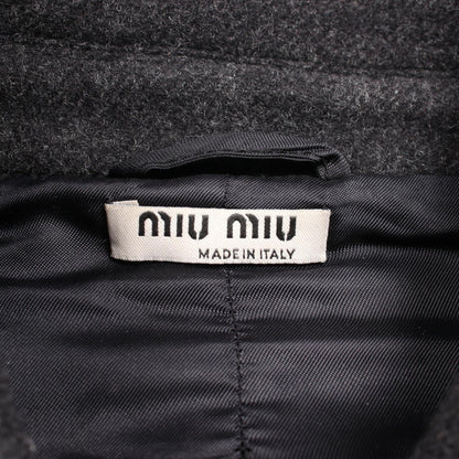 Miu Miu Short Wool Duffle Coat Gray Size 38