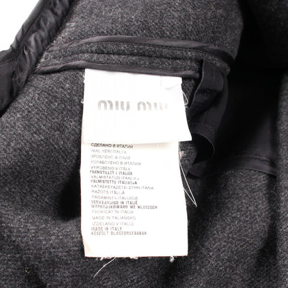 Miu Miu Short Wool Duffle Coat Gray Size 38