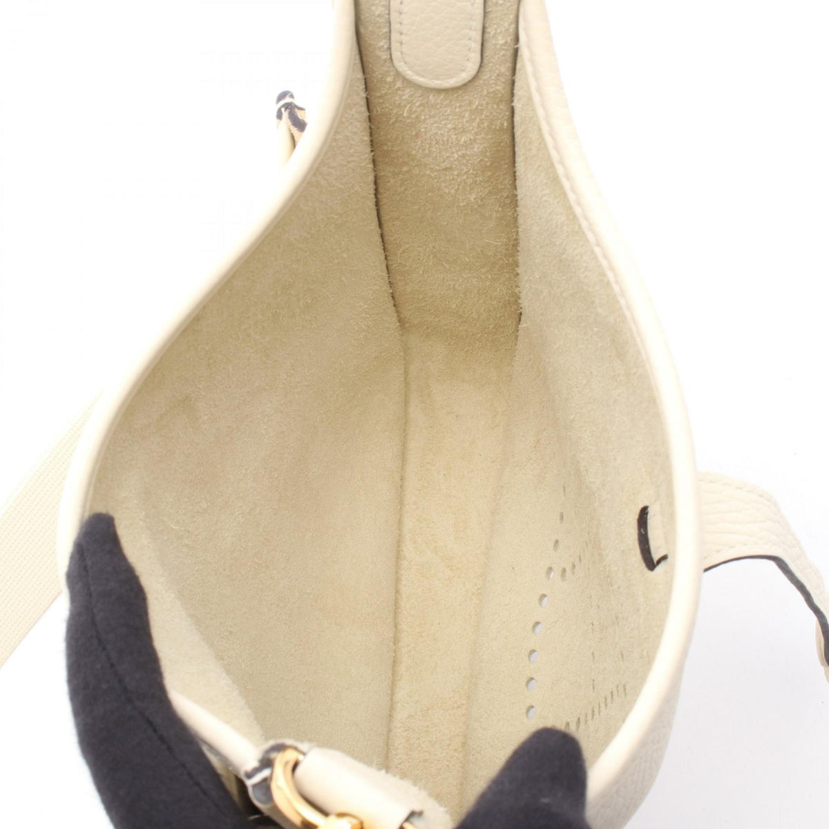 HERMES Evelyne 23 Crème Shoulder Bag