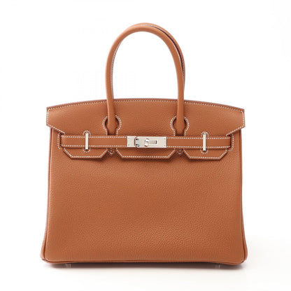 HERMES Birkin 30 Togo Leather Brown Bag