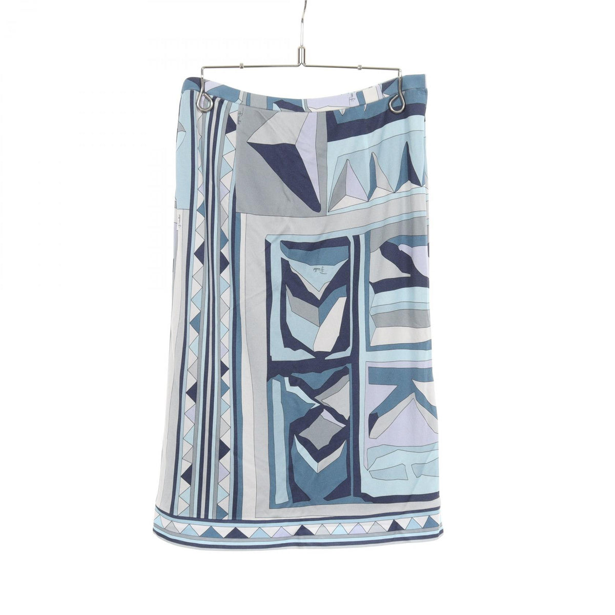 Emilio Pucci All-Over Print Rayon Skirt Blue Size 38