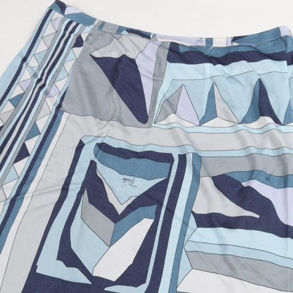 Emilio Pucci All-Over Print Rayon Skirt Blue Size 38