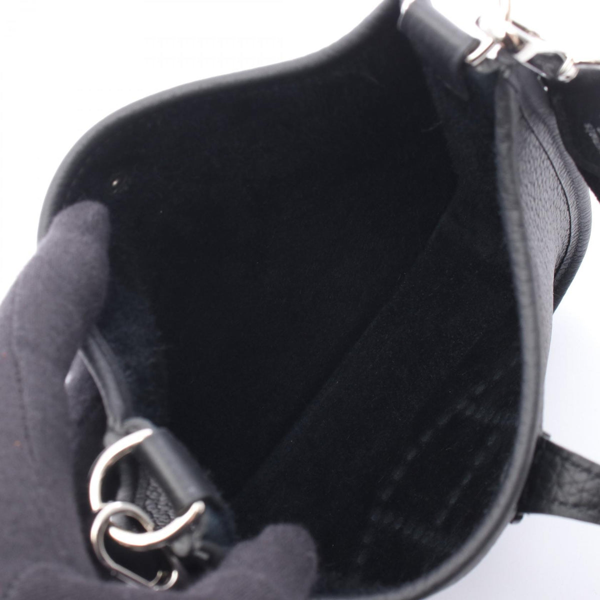 HERMES Evelyne TPM Taurillon Bag Black