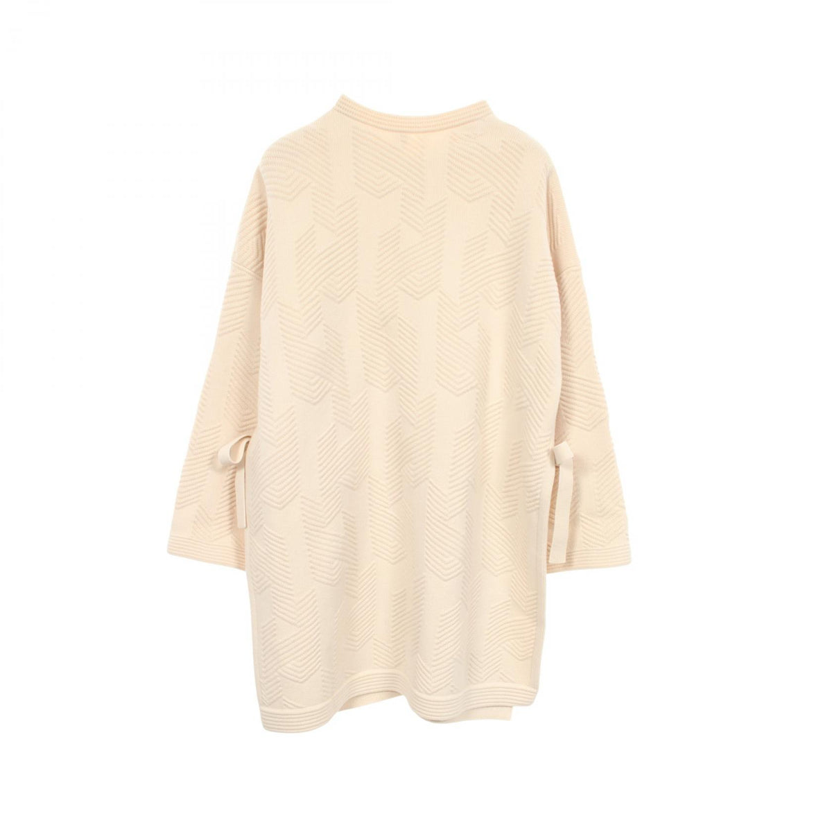 HERMES H Pattern Knit Wool Poncho Beige Size 38