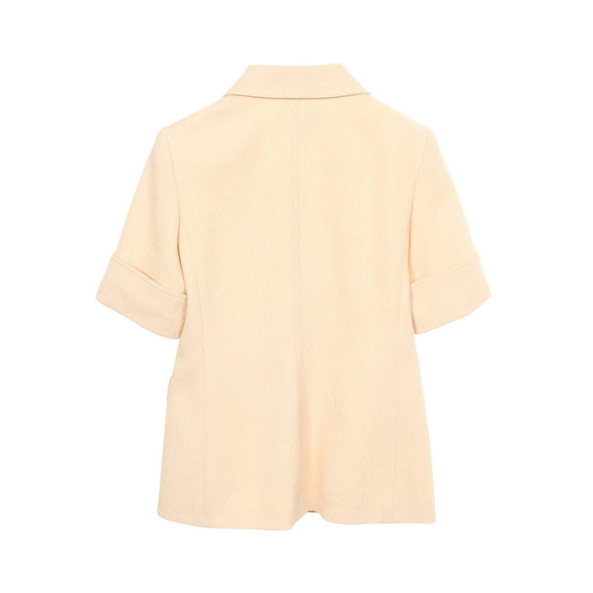 GUCCI Horsebit Wool Short Sleeve Blazer Beige Size 42