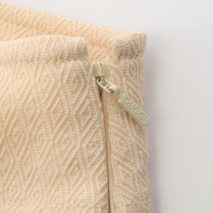 GUCCI Horsebit Wool Short Sleeve Blazer Beige Size 42