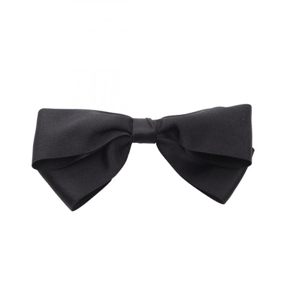 CHANEL Fabric Ribbon Barrette Black
