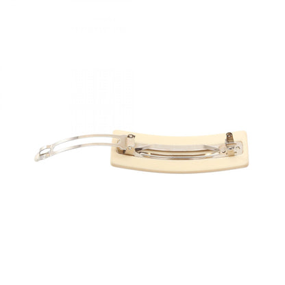 CHANEL Logo Plastic Barrette Black