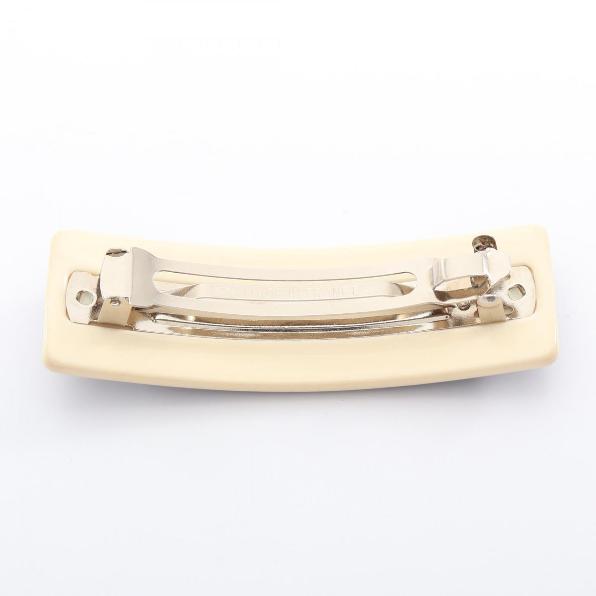 CHANEL Logo Plastic Barrette Black