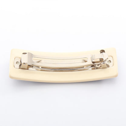 CHANEL Logo Plastic Barrette Black