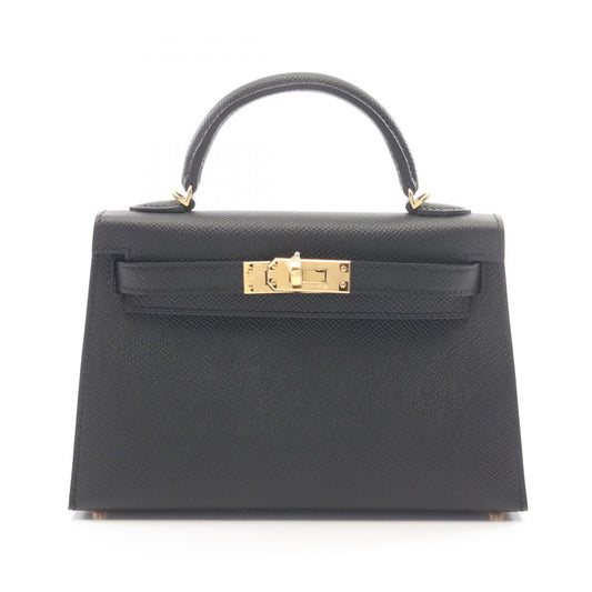 HERMES Mini Kelly 2 Sellier 2WAY Bag Black