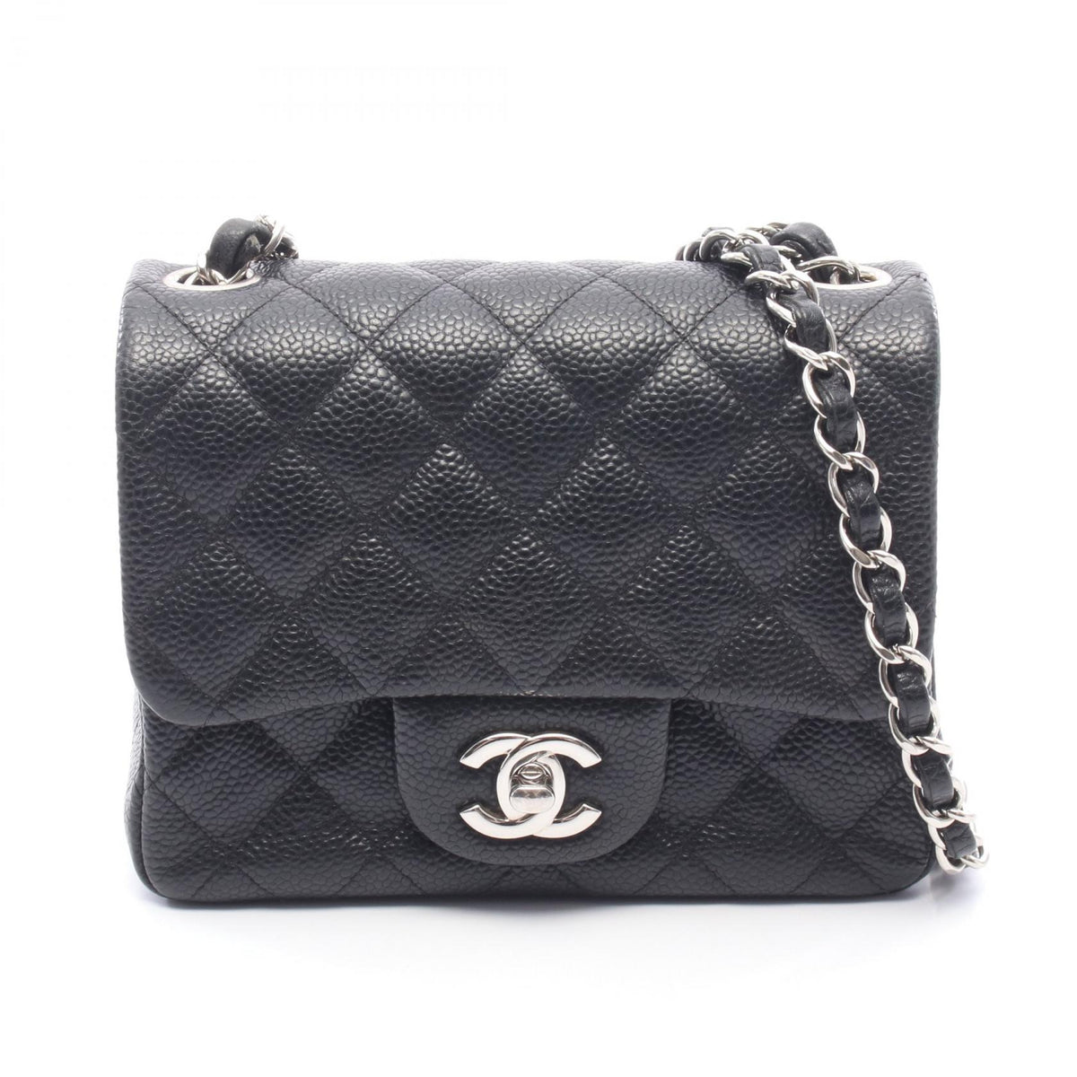 CHANEL Mini Matelasse Caviar Bag Black