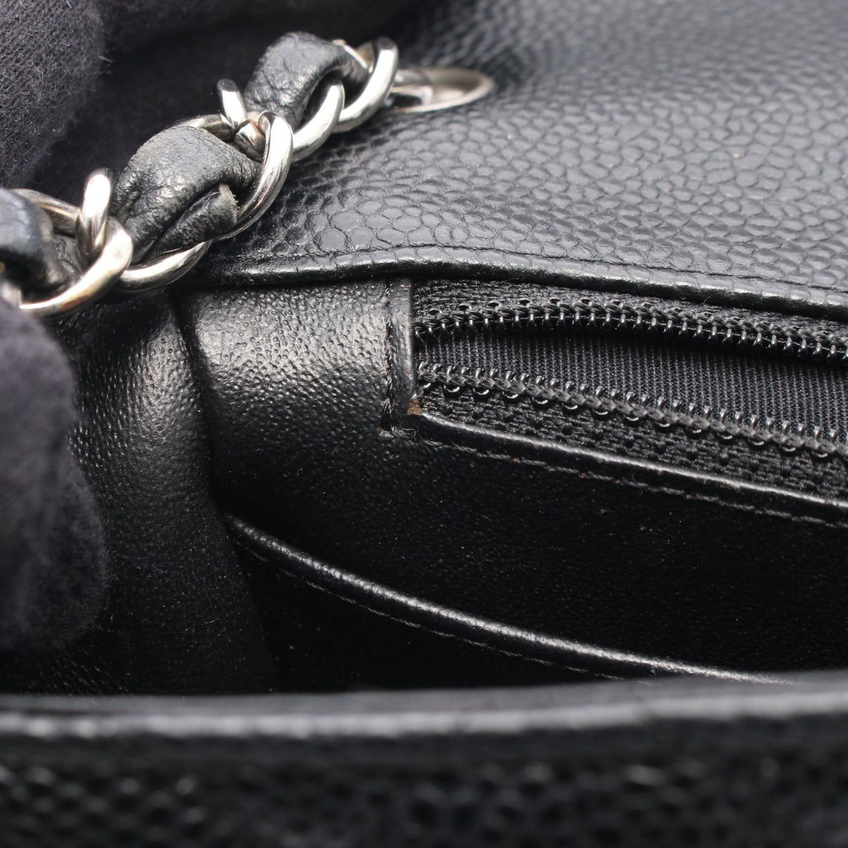 CHANEL Mini Matelasse Caviar Bag Black