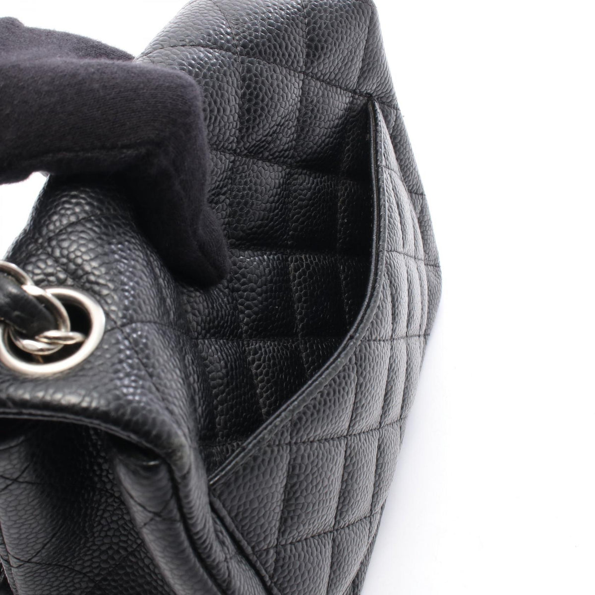 CHANEL Mini Matelasse Caviar Bag Black