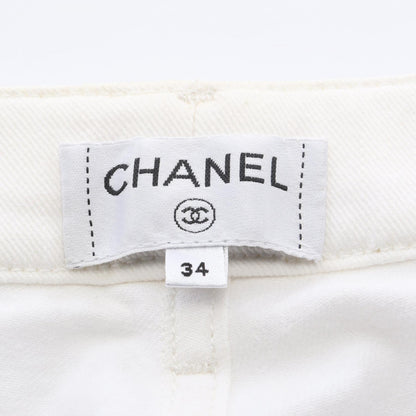 CHANEL Coco Mark Button Cotton Jeans Size 34