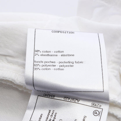 CHANEL Coco Mark Button Cotton Jeans Size 34