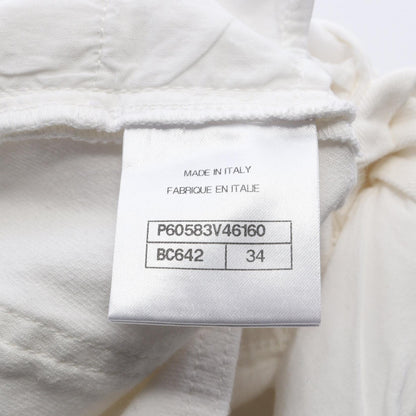CHANEL Coco Mark Button Cotton Jeans Size 34