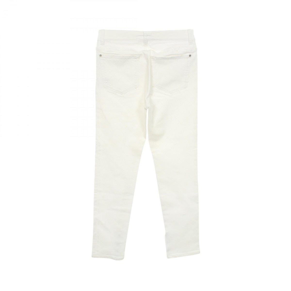 CHANEL Matelasse Skinny Cotton Jeans White Size 34