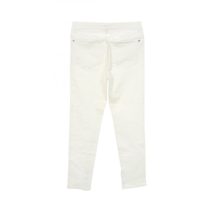 CHANEL Matelasse Skinny Cotton Jeans White Size 34