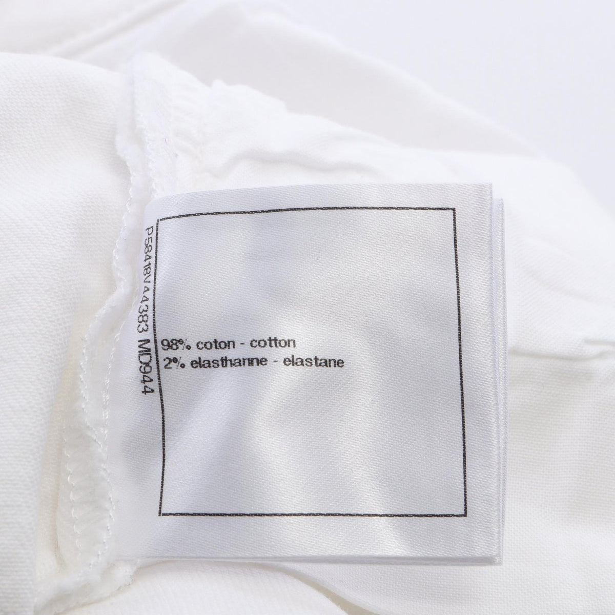 CHANEL Matelasse Skinny Cotton Jeans White Size 34