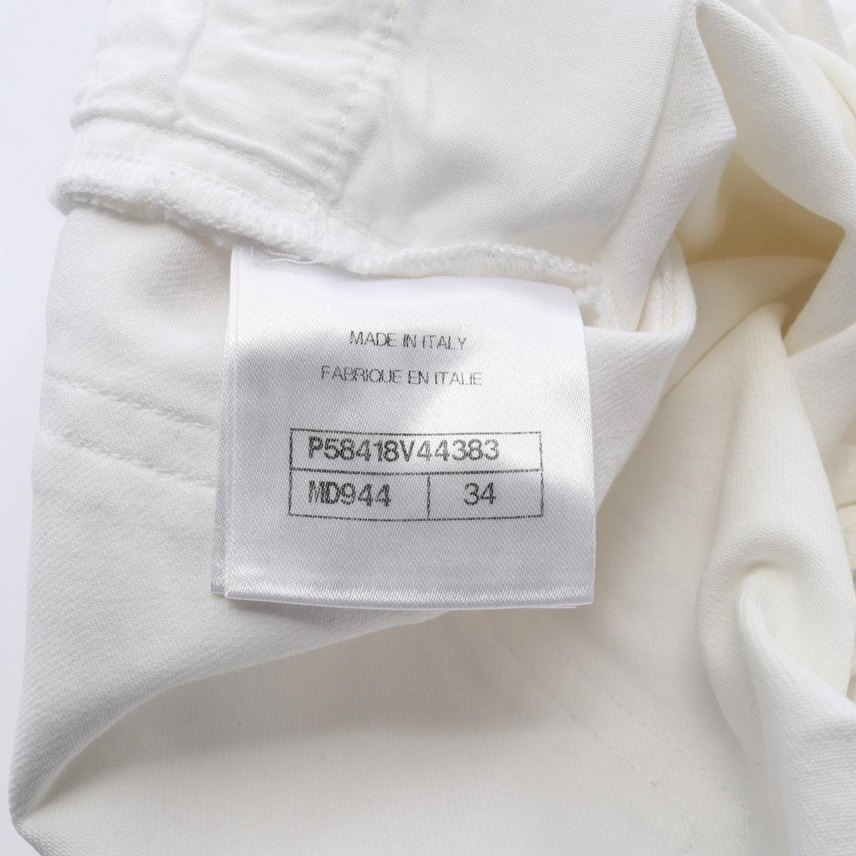 CHANEL Matelasse Skinny Cotton Jeans White Size 34