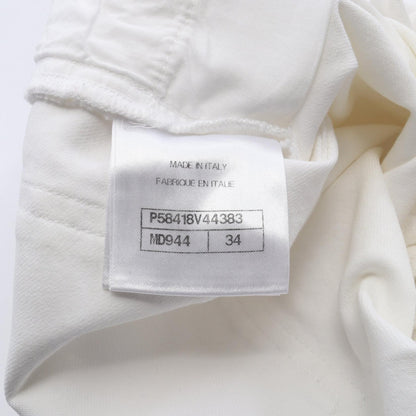 CHANEL Matelasse Skinny Cotton Jeans White Size 34