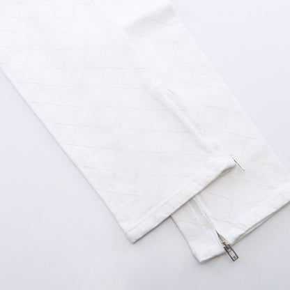 CHANEL Matelasse Skinny Cotton Jeans White Size 34