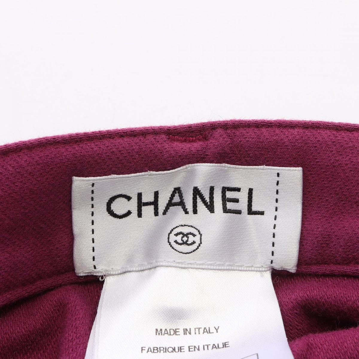 CHANEL Coco Mark Button Tweed Trim Pants Purple Size 34