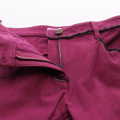 CHANEL Coco Mark Button Tweed Trim Pants Purple Size 34