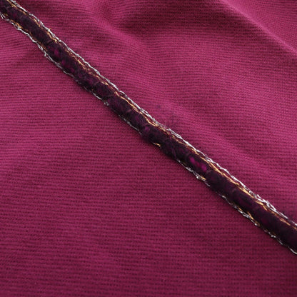 CHANEL Coco Mark Button Tweed Trim Pants Purple Size 34
