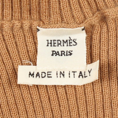 HERMES Turtleneck Cashmere Sweater Brown Size 38