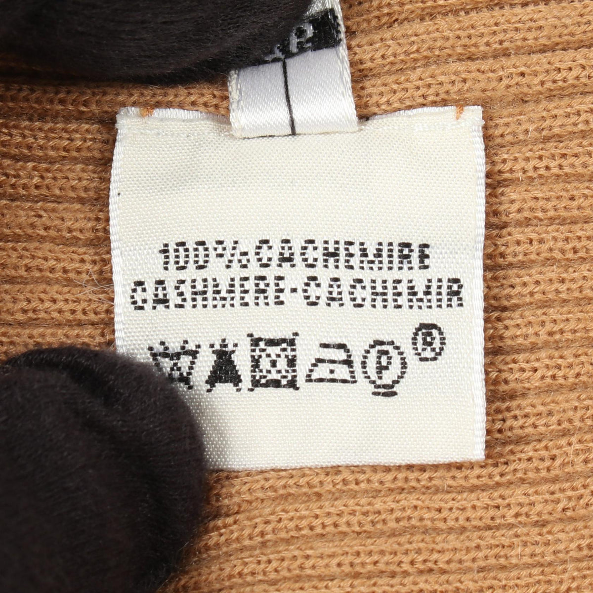 HERMES Turtleneck Cashmere Sweater Brown Size 38