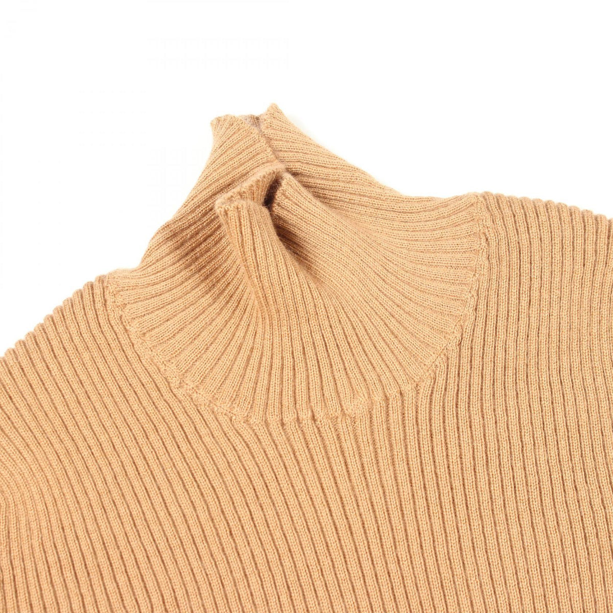 HERMES Turtleneck Cashmere Sweater Brown Size 38