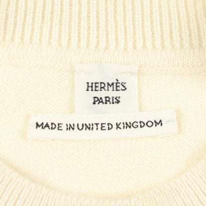 HERMES H-Lift Crewneck Cashmere Sweater White Size 36