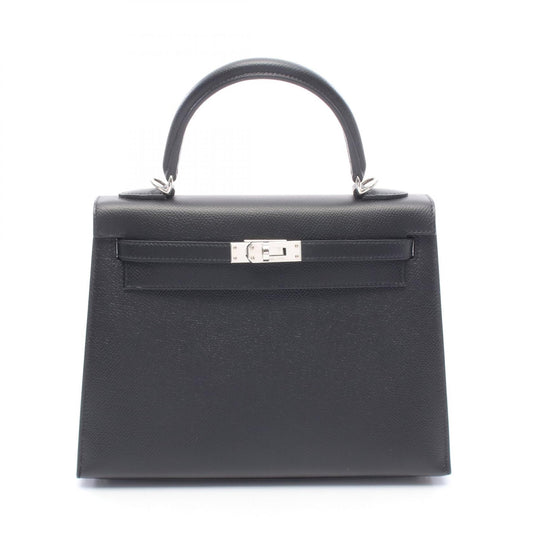 HERMES Kelly 25 Sellier 2WAY Silver HW Handbag