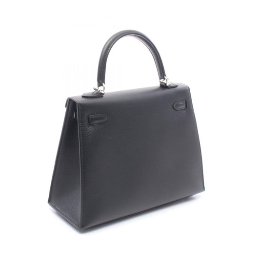 HERMES Kelly 25 Sellier 2WAY Silver HW Handbag