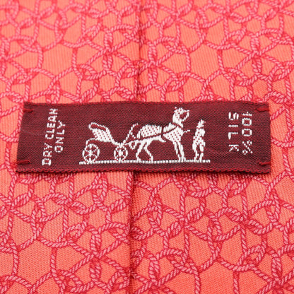 HERMES Silk Red Rope Pattern Tie