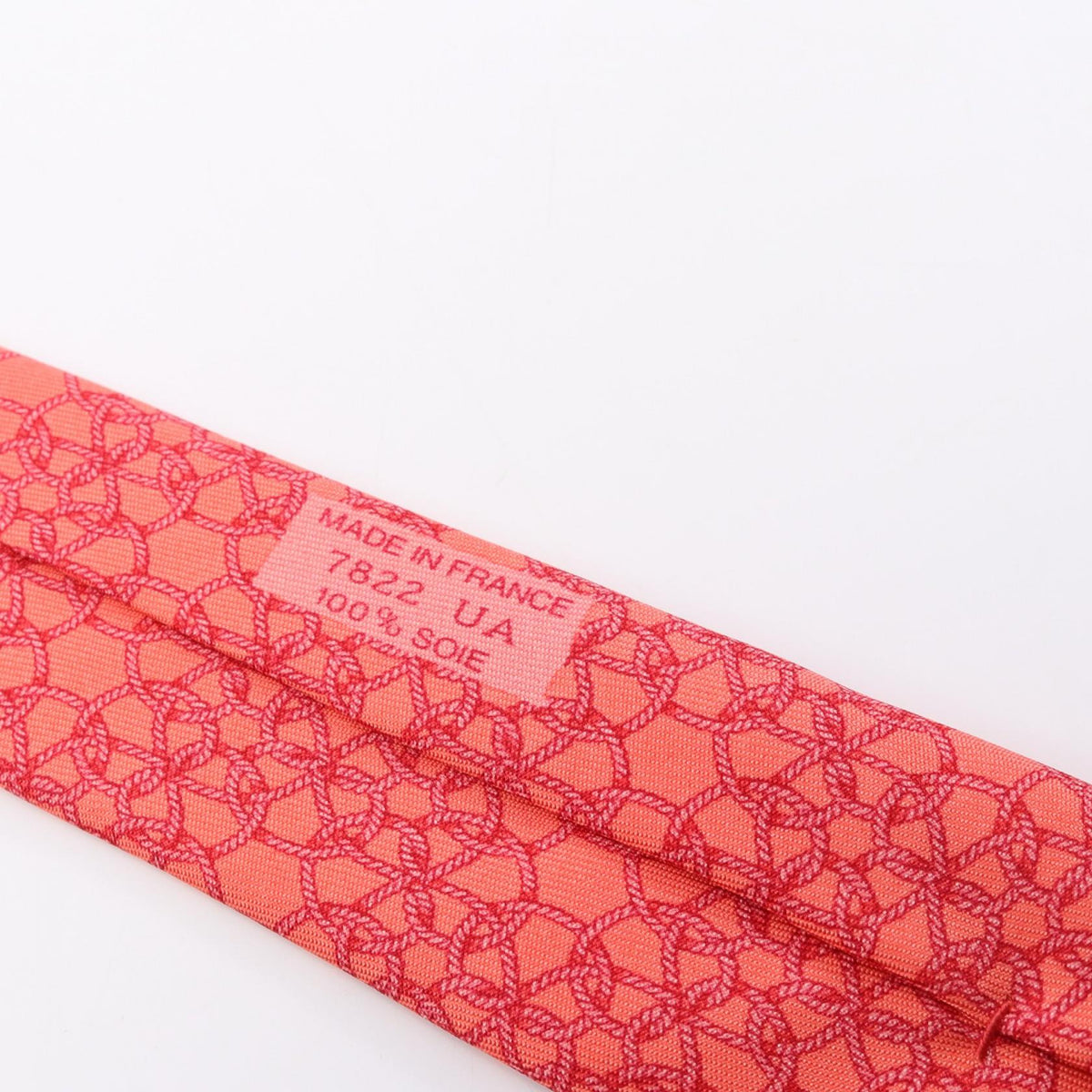 HERMES Silk Red Rope Pattern Tie